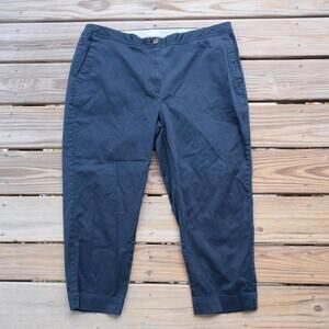 J Jill Pants Womens 18 Lived-In Chino Navy Straight Stretch Cotton Blend Casual